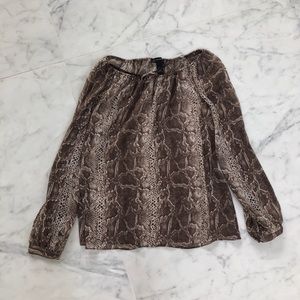 INC International Concepts Snakeskin Sheer Blouse